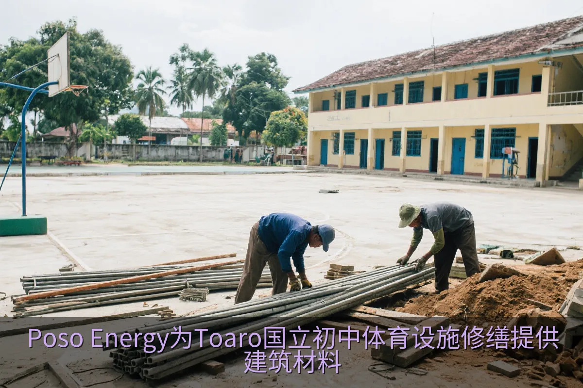 Poso Energy为Toaro国立初中体育设施修缮提供建筑材料